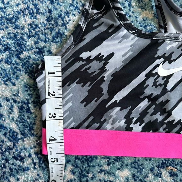 Nike Dri-Fit | Black, Grey and Pink Printed Sports Bra - Picture 8 of 12